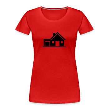 Haus - Frauen Premium Bio T-Shirt - Rot - Vorne - Mia (176cm)