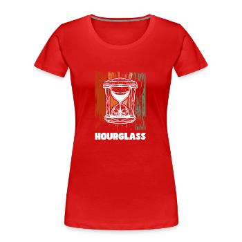 Signe horaire moderne - T-shirt bio Premium Femme - rouge - Devant - Mia (176cm)