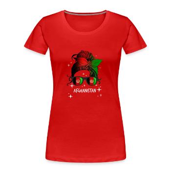 Afghanistan - Frauen Premium Bio T-Shirt - Rot - Vorne - Mia (176cm)