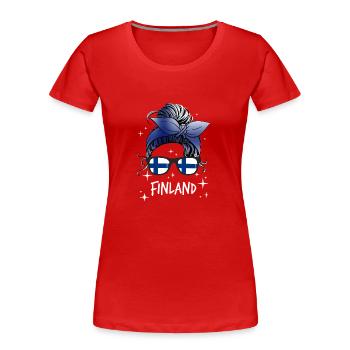 Finnland - Frauen Premium Bio T-Shirt - Rot - Vorne - Mia (176cm)