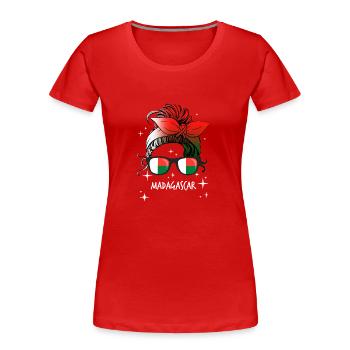 Madagaskar - Frauen Premium Bio T-Shirt - Rot - Vorne - Mia (176cm)