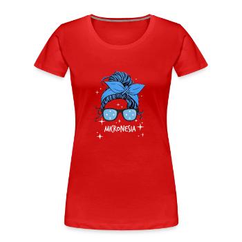 Micronésie - T-shirt bio Premium Femme - rouge - Devant - Mia (176cm)