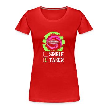Ufo Sterne Weltraum Science-Fiction - Frauen Premium Bio T-Shirt - Rot - Vorne - Mia (176cm)