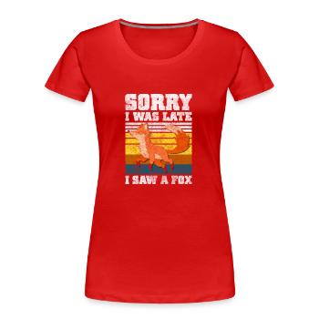 Animal Wisdom Hunter - Women's Premium Organic T-Shirt - red - Front - Mia (176cm)