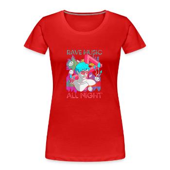 House Electro Dj - Frauen Premium Bio T-Shirt - Rot - Vorne - Mia (176cm)
