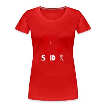 Toile d’araignée Tarentule naturelle Fils de soie - T-shirt bio Premium Femme - rouge - Devant - Mia (176cm)