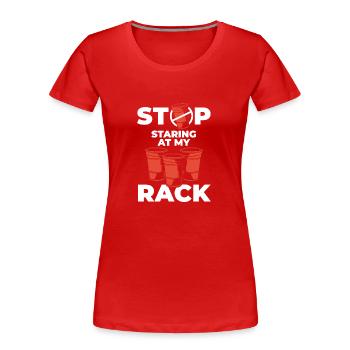 Beerpong Mug à boire - T-shirt bio Premium Femme - rouge - Devant - Mia (176cm)