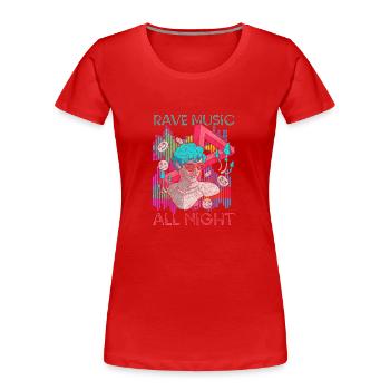 Rave Festival Minimal - Frauen Premium Bio T-Shirt - Rot - Vorne - Mia (176cm)