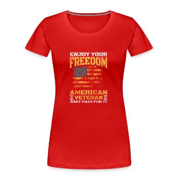 Vereinigte Staaten Patriot Adler Soldat - Frauen Premium Bio T-Shirt - Rot - Vorne - Mia (176cm)