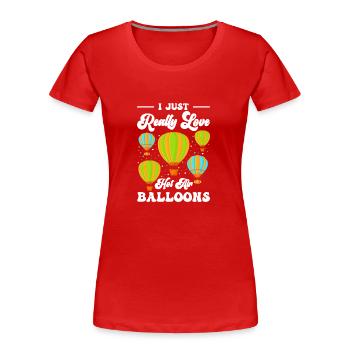 Vol en montgolfière Aviation Sports amusants - T-shirt bio Premium Femme - rouge - Devant - Mia (176cm)