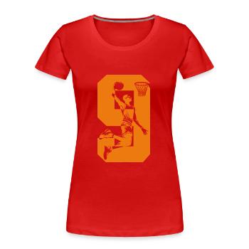 NUMMER 9 BASKETBALL 9. GEBURTSTAG - Frauen Premium Bio T-Shirt - Rot - Vorne - Mia (176cm)