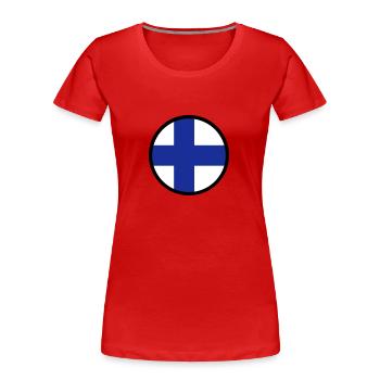 Sous le signe de la Finlande - T-shirt bio Premium Femme - rouge - Devant - Mia (176cm)