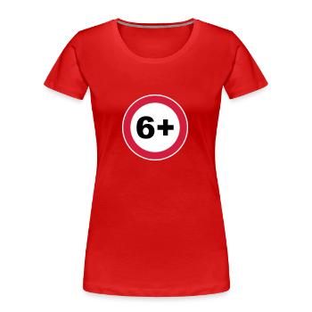 6+ / 6/6 / Six / Birthday / 3c - Women's Premium Organic T-Shirt - red - Front - Mia (176cm)