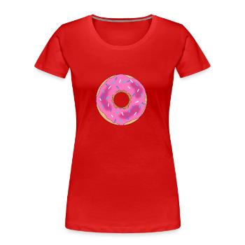 donut - Women's Premium Organic T-Shirt - red - Front - Mia (176cm)