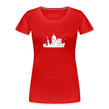 Eine Stadt Skyline - Frauen Premium Bio T-Shirt - Rot - Vorne - Mia (176cm)