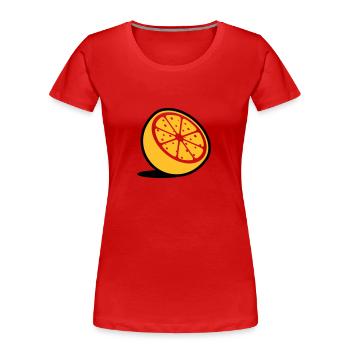 Eine Orange - Frauen Premium Bio T-Shirt - Rot - Vorne - Mia (176cm)