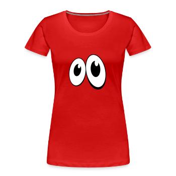 Augen Comic-Style (1c) - Frauen Premium Bio T-Shirt - Rot - Vorne - Mia (176cm)