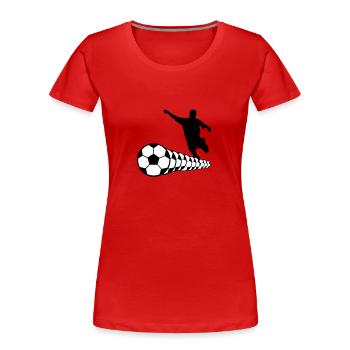 Fußballer Fußball Soccer Player 2c - Frauen Premium Bio T-Shirt - Rot - Vorne - Mia (176cm)