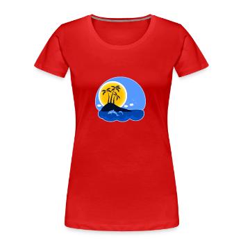 Urlaub Insel - Frauen Premium Bio T-Shirt - Rot - Vorne - Mia (176cm)