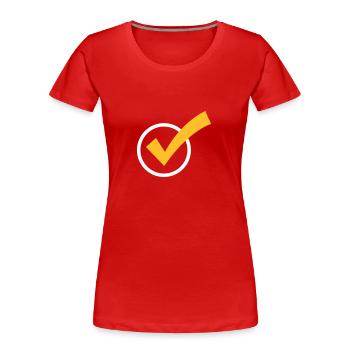 A Checkmark - Women's Premium Organic T-Shirt - red - Front - Mia (176cm)