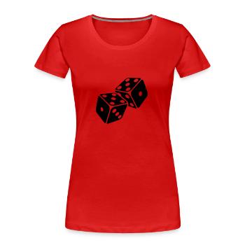 Dice 5er Pash - Five-piece - Women's Premium Organic T-Shirt - red - Front - Mia (176cm)