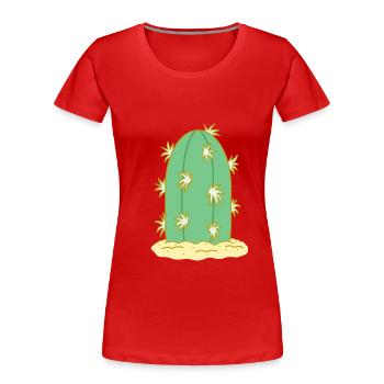 Cactus N°1 - Women's Premium Organic T-Shirt - red - Front - Mia (176cm)