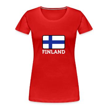 Drapeau national de la Finlande - T-shirt bio Premium Femme - rouge - Devant - Mia (176cm)