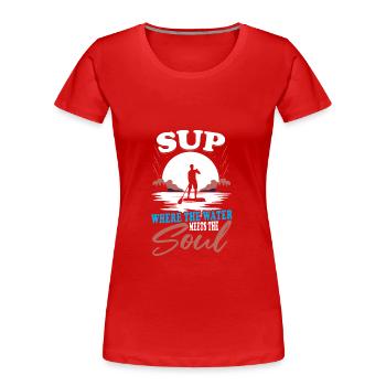 Stand Up Paddleboarding Wassersport Rennen Sup Pop - Frauen Premium Bio T-Shirt - Rot - Vorne - Mia (176cm)