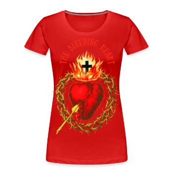 Jésus-Christ Cœur saignant Coeur saignant - T-shirt bio Premium Femme - rouge - Devant - Mia (176cm)