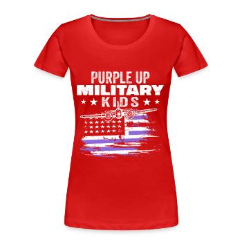 Purple Up For Military Kids - Frauen Premium Bio T-Shirt - Rot - Vorne - Mia (176cm)