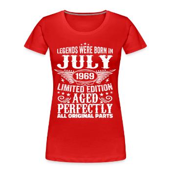 July 1969 | Birthday 1969 Born July 1969 - Women's Premium Organic T-Shirt - red - Front - Mia (176cm)