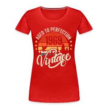 1969 Vintage - Geburtstagsgeschenk 1969 Retro 1969 - Frauen Premium Bio T-Shirt - Rot - Vorne - Mia (176cm)