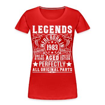 Légendaire Depuis 1983 Anniversaire 1983 Né en 1983 - T-shirt bio Premium Femme - rouge - Devant - Mia (176cm)