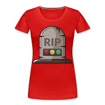Feu tricolore reposer en toute tranquillité RIP - T-shirt bio Premium Femme - rouge - Devant - Mia (176cm)