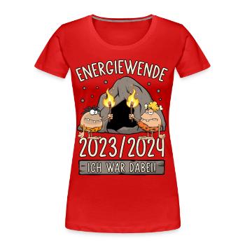 Energiewende 2023/2024 - Ich war dabei - Frauen Premium Bio T-Shirt - Rot - Vorne - Mia (176cm)