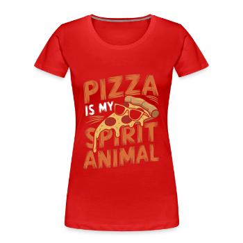 Drôle de pizza disant amateur de pizza - T-shirt bio Premium Femme - rouge - Devant - Mia (176cm)