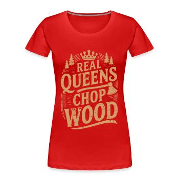 Holzfällerin Holz hacken Frauen Baumfällerin - Frauen Premium Bio T-Shirt - Rot - Vorne - Mia (176cm)