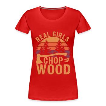 Holzfällerin Holz hacken Frauen Baumfällerin - Frauen Premium Bio T-Shirt - Rot - Vorne - Mia (176cm)