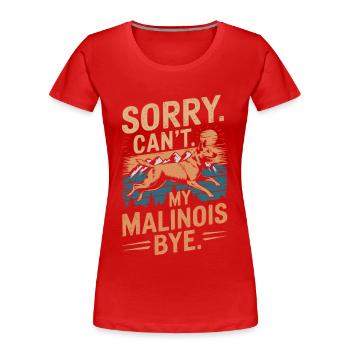 Berger Malinois Belge Dicton Vintage - T-shirt bio Premium Femme - rouge - Devant - Mia (176cm)