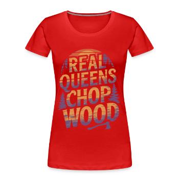 Holzfällerin Holz hacken Frauen Baumfällerin - Frauen Premium Bio T-Shirt - Rot - Vorne - Mia (176cm)