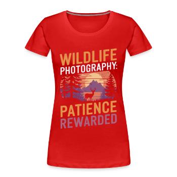 Photographie de nature Photographie animalière Photographie - T-shirt bio Premium Femme - rouge - Devant - Mia (176cm)