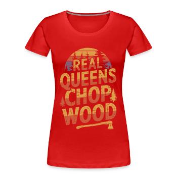Holzfällerin Holz hacken Frauen - Frauen Premium Bio T-Shirt - Rot - Vorne - Mia (176cm)