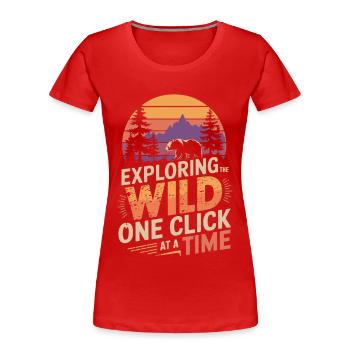 Photographie animalière Photographie de nature Photographie - T-shirt bio Premium Femme - rouge - Devant - Mia (176cm)