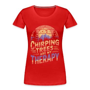 Vogelbeobachtung Ornithologe Vögel Wandern Camping - Frauen Premium Bio T-Shirt - Rot - Vorne - Mia (176cm)