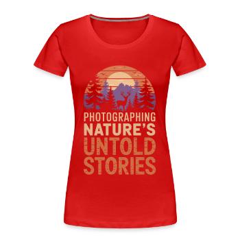 Photographie, Photographie de nature, Photographie animalière - T-shirt bio Premium Femme - rouge - Devant - Mia (176cm)