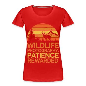 Photographie animalière Photographie de nature Photographie - T-shirt bio Premium Femme - rouge - Devant - Mia (176cm)