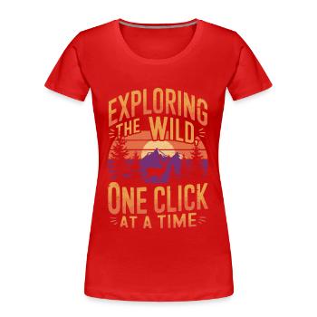 Photographie animalière Photographie de nature Photographie - T-shirt bio Premium Femme - rouge - Devant - Mia (176cm)