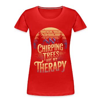 Vogelbeobachtung Ornithologe Vögel Wandern Camping - Frauen Premium Bio T-Shirt - Rot - Vorne - Mia (176cm)