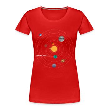 solar system - Women's Premium Organic T-Shirt - red - Front - Mia (176cm)