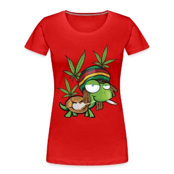 cool funny weeping turtle - Women's Premium Organic T-Shirt - red - Front - Mia (176cm)